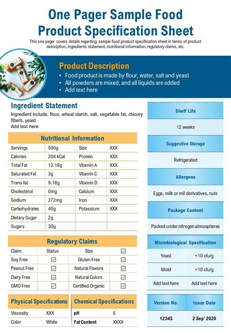 sample specification 